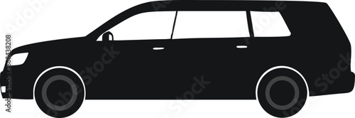 Black silhouette of a modern sports car with a visible wheel