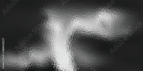 Silver foil texture background with light reflection. Vector realistic illustration of chrome metal surface with glitter gradient effect, abstract shiny texture, translucent glass, platinum wallpaper