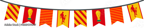 Decorative pennant banner flags for sports celebration. Suitable for sporting event promotions, party invitations, and team spirit designs.