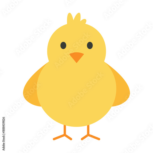 Cute Yellow Baby Bird Chick Animal.