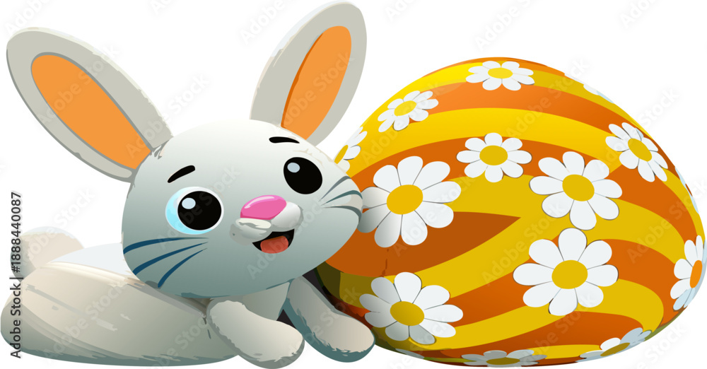 Obraz premium Bring Easter cheer to every corner of your designs! 🐰✨ These colorful bunnies and eggs are ready to brighten up your greeting cards, posters, and even social media content. Get this exclusive design 