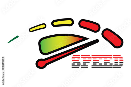 Speedometer logo design, car speed logo design, Fast and Speed logo, performance logo, Speedometer dial symbol, auto speedometer, the speed of a vehicle. RPM with vector illustration.	