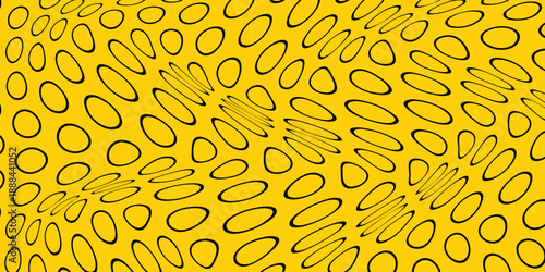 simple black outline dot wave pattern on yellow for banner poster background.