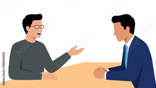 Professional Business Meeting between Two Male Colleagues