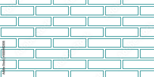 simple teal outline brick wall pattern art for banner poster background.