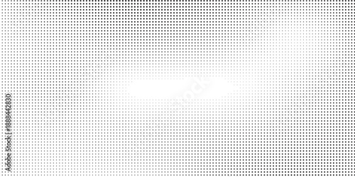 Grunge halftone gradient background. Faded grit noise texture. White and black sand wallpaper. Retro pixelated backdrop. Anime or manga style comic overlay. Vector graphic design textured template