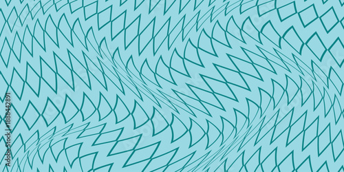 simple teal outline rhombus wave pattern art for banner poster background.
