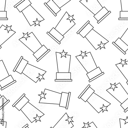 Trophy doodle pattern background. Seamless trophy doodle pattern. Trophy doodle pattern design. Hand drawn doodle trophy vector illustration.
