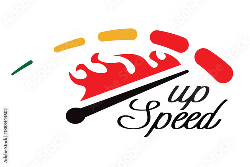 Speedometer logo design, car speed logo design, Fast and Speed logo, performance logo, Speedometer dial symbol, auto speedometer, the speed of a vehicle. RPM with vector illustration.	