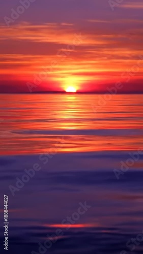 Sun Setting Over the Ocean With a Colorful Sky, Time Lapse