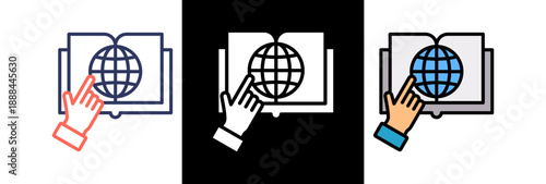 Interactive Learning triple icon