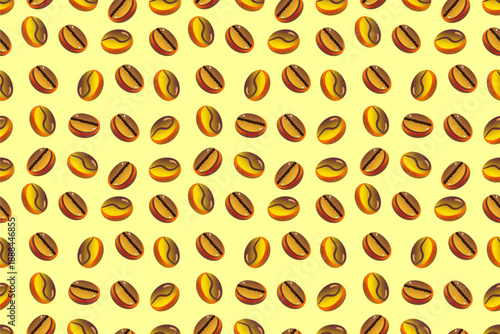 Coffee beans seamless pattern. Seamless coffee beans pattern background. Coffee beans pattern for packaging.
