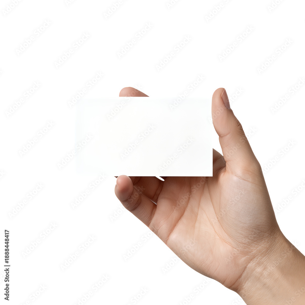 Fototapeta premium Hand Holding a Blank Business Card