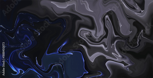 Dark abstract liquid marble background texture featuring swirling navy blue and slate grey fluid dynamics for modern artistic wallpaper design concepts