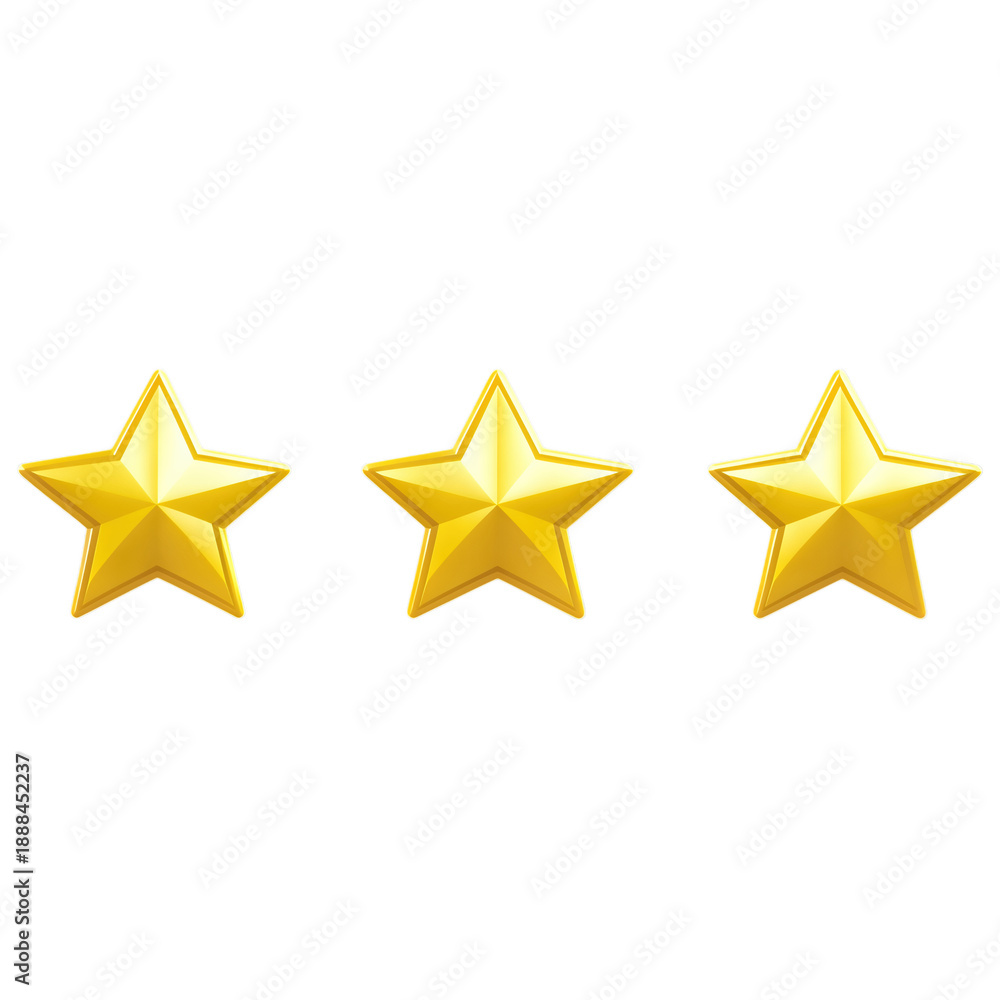 Obraz premium Three gold stars isolated