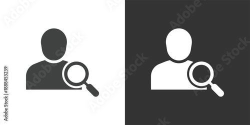 Search User icon. Solid glyph series icon