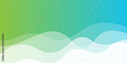 Modern banner background. Colorful, bright green blue gradient, wave vector illustration.