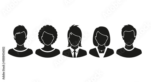 Diverse Group of People Icons Representing Various Users and Professional Roles