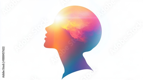 Wallpaper Mural concept of mental health with positive thinking and self-esteem. on blurred background Torontodigital.ca