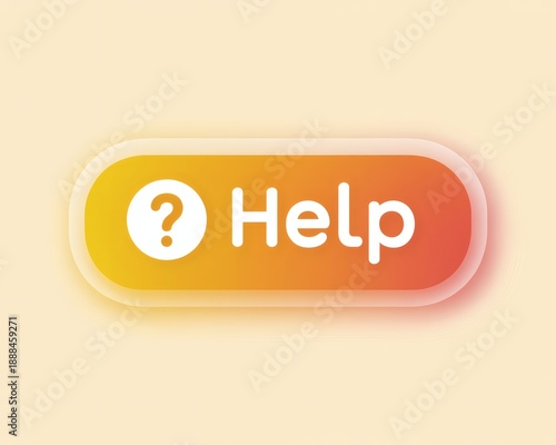 Vibrant help button with gradient effect