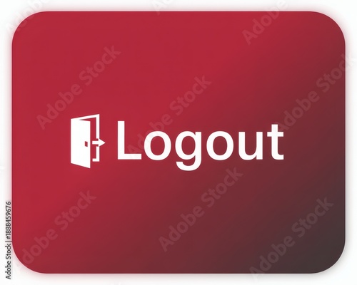 Minimalist red logout button design