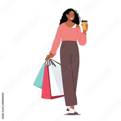 shopping woman illustration vector