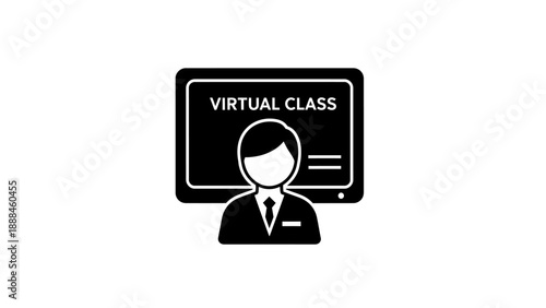 Teacher instructing a virtual class on a computer screen.
