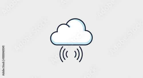 Rain cloud icon with raindrops falling down weather symbol