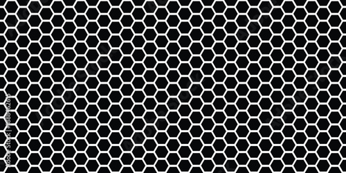 simple honeycomb pattern. simple black outline polygon pattern. Black hexagon pattern honeycomb vector background. Geometric grid with honey comb cells, mesh lines.