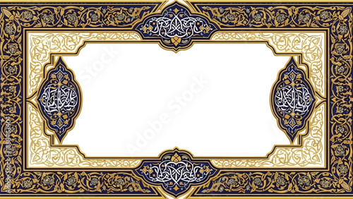 Ornate gold and blue frame with intricate designs