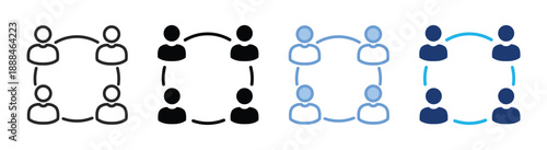 Collaboration icon set multiple style collection