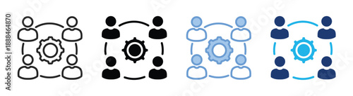 Network icon set multiple style collection