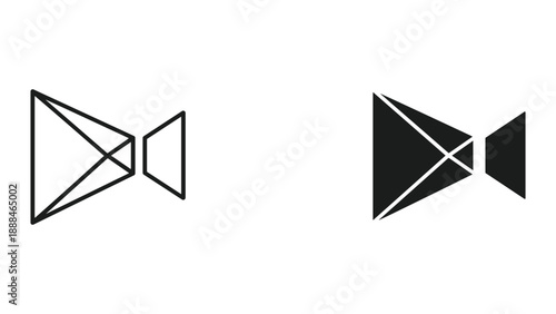 Geometric bow tie icon set