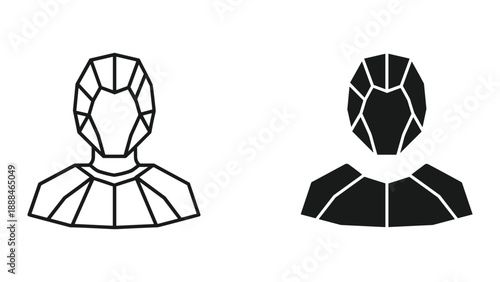 Geometric human figure icon set