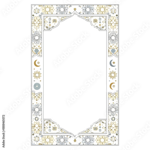 Ornate rectangular frame with floral patterns