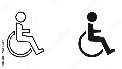 Disabled person symbol in wheelchair