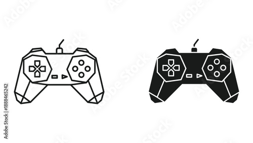 Dual game controllers illustration with different fill styles