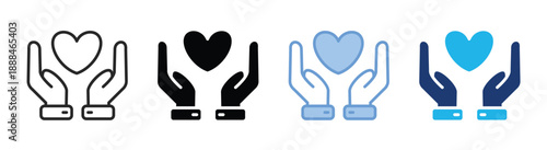 Kindness icon set multiple style collection