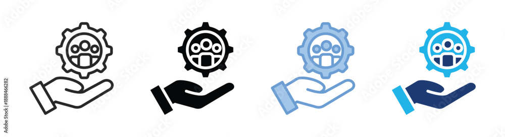 Fototapeta premium Collaboration icon set multiple style collection