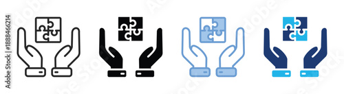 Problem solving icon set multiple style collection