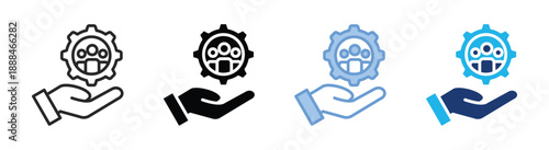 Collaboration icon set multiple style collection