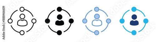 Social network icon set multiple style collection