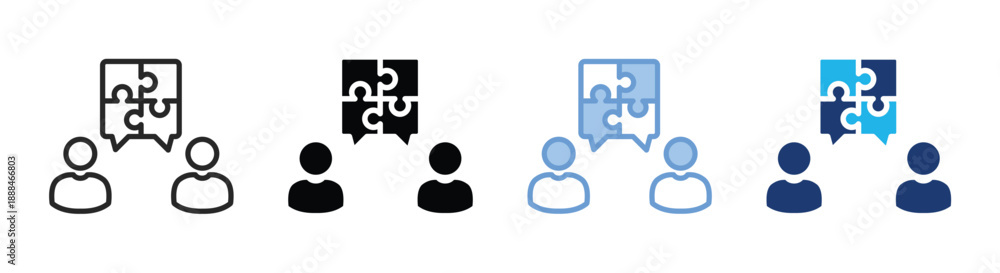 Obraz premium Problem solving icon set multiple style collection