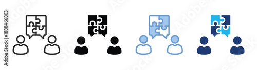 Problem solving icon set multiple style collection