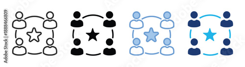 Collaboration icon set multiple style collection