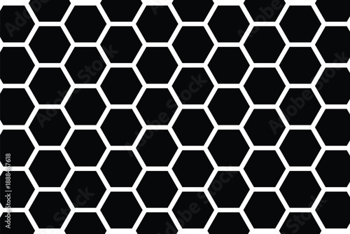 simple black polygon pattern. simple honeycomb pattern on isolated background.