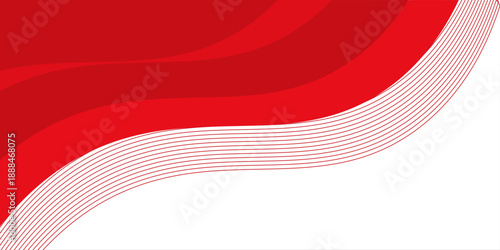 Vector red line background curve element with white space for text and message design, overlapping layers. illustration eps10