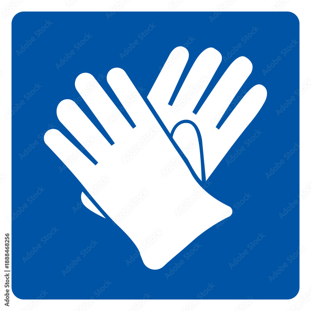 Obraz premium Wear Rubber Gloves Protection Symbol Sign ,Vector Illustration, Isolate On White Background Label.EPS10
