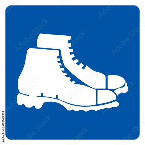Wear Foot Protection Symbol Sign,Vector Illustration, Isolated On White Background Label.EPS10