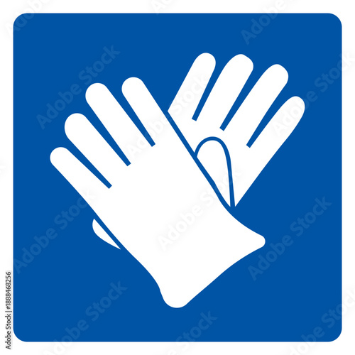 Wear Rubber Gloves Protection Symbol Sign ,Vector Illustration, Isolate On White Background Label.EPS10